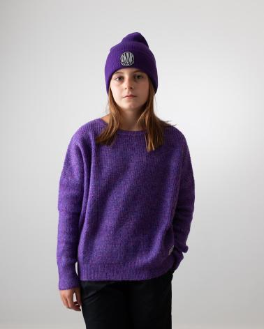 DKNY BERRETTO IN MAGLIA CON RISVOLTO VIOLA PER RAGAZZA D6099091C MORADO