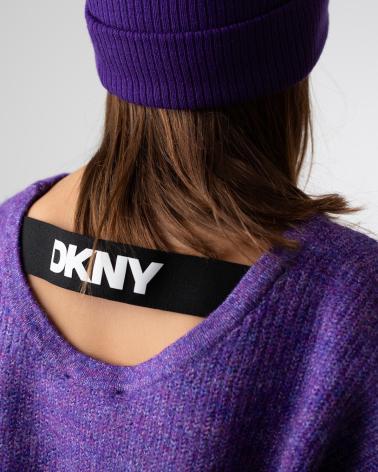 DKNY BERRETTO IN MAGLIA CON RISVOLTO VIOLA PER RAGAZZA D6099091C MORADO