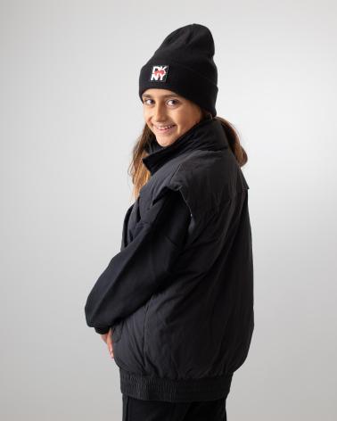GILET ANORAK CON CAPPUCCIO DKNY D6025809B NERO NEGRO