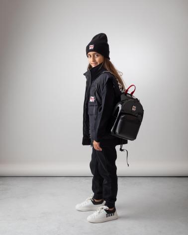 GILET ANORAK CON CAPPUCCIO DKNY D6025809B NERO NEGRO