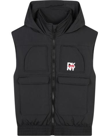 GILET ANORAK CON CAPPUCCIO DKNY D6025809B NERO NEGRO