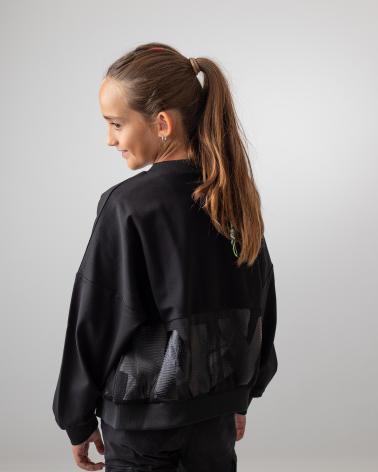 Girls'-hoodies-DKNY---D6024309B-–-CARDIGAN-DE-TEJIDO-MILANO---NINA-NEGRO