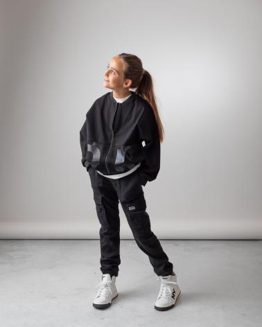 Girls'-hoodies-DKNY---D6024309B-–-CARDIGAN-DE-TEJIDO-MILANO---NINA-NEGRO