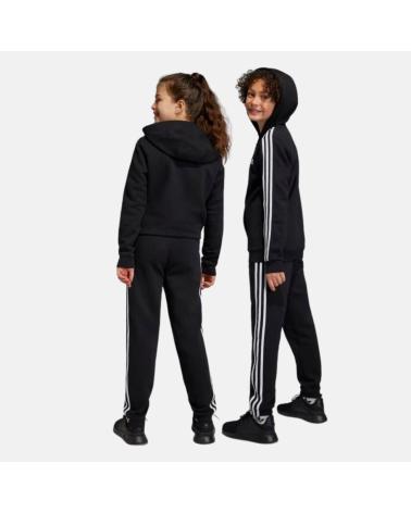 ADIDAS ESSENTIALS FLEECE 3 STRISCE HR6333 - PANTALONE SPORTIVO NERO NEGRO