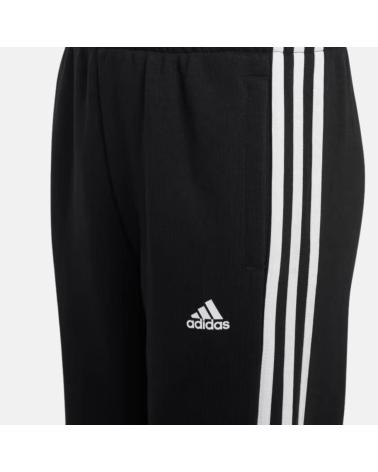 ADIDAS ESSENTIALS FLEECE 3 STRISCE HR6333 - PANTALONE SPORTIVO NERO NEGRO