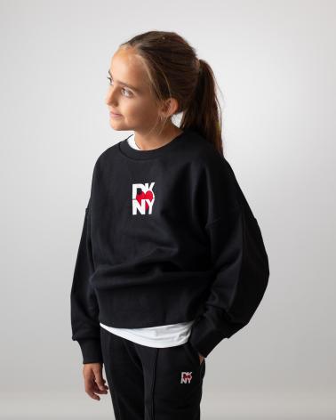 Accueil-DKNY---D6208209B-–-SUDADERA-DE-FELPA-FRANCESA-100-ALGODON--NINA-NEGRO