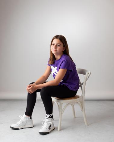 DKNY T-SHIRT D6203291C IN COTONE VIOLA MORADO