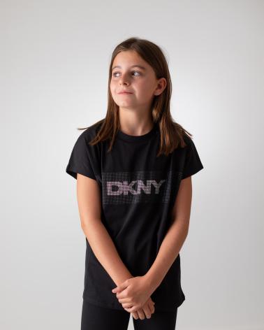 DKNY T-SHIRT D6202009B IN COTONE NERO NEGRO