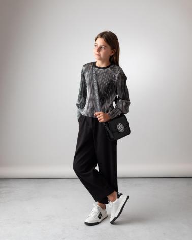 DKNY PANTALONE NERO CON VITA ELASTICA - MODELLO D6023009B NEGRO