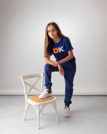 DKNY D60198823 JOGGERHOSE UNISEX KINDER BLAU 100% BAUMWOLLE AZUL