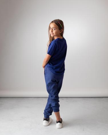 DKNY D60198823 JOGGERHOSE UNISEX KINDER BLAU 100% BAUMWOLLE AZUL