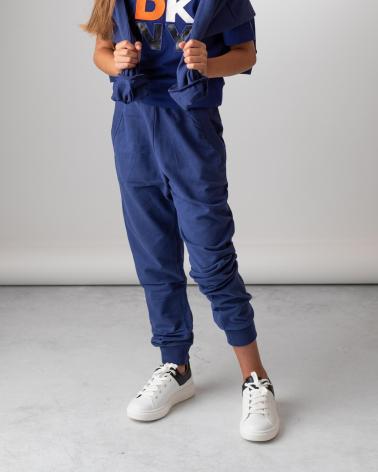 DKNY D60198823 JOGGERHOSE UNISEX KINDER BLAU 100% BAUMWOLLE AZUL