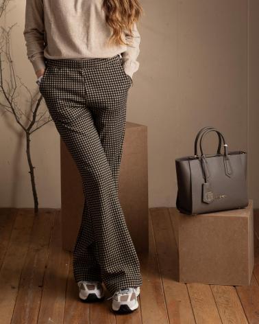 BORSA CAFENOIR SAFFIANO CON MAXI CHARM - MODELLO C3MA0701N006 GRIGIO GRIS