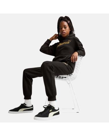 FELPA CON CAPPUCCIO PUMA ESS SCRIPT 682780-01 NERA NEGRO