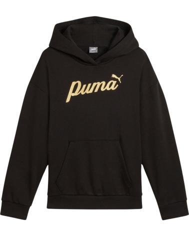 FELPA CON CAPPUCCIO PUMA ESS SCRIPT 682780-01 NERA NEGRO