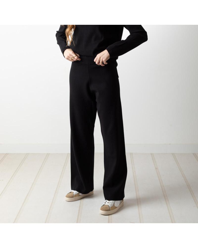 Inizio-YERSE---41506037---PANTALONES-FLUIDOS-DE-PUNTO-CON-CINTURA-ELASTIC-NEGRO
