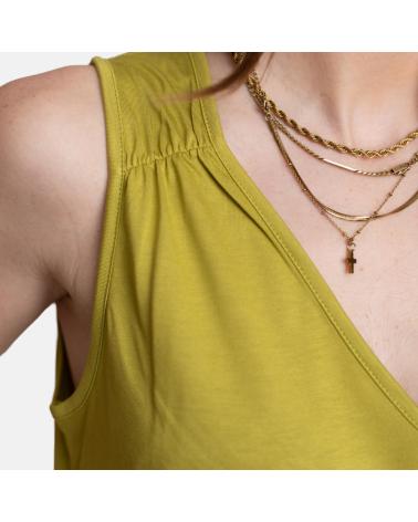 WHY NOT COLLECTION W124639 - TOP WITH RUCHED STRAPS LIME LIMA