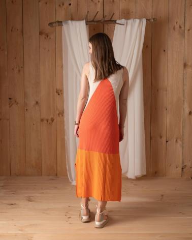 WHY NOT COLLECTION RIBBED DRESS ORANGE - MODEL W124005 NARANJA