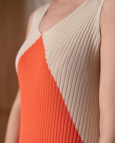 WHY NOT COLLECTION RIBBED DRESS ORANGE - MODEL W124005 NARANJA