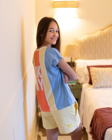 DKNY KURZARM-T-SHIRT MIT MEHRFARBIGEN STREIFEN MULTICOLOR
