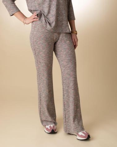 PANTALONE IN MAGLIA FLUIDA YERSE 40130113 MARRONE MARRóN