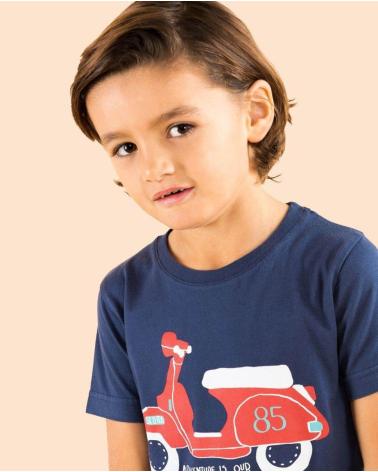 SCOTTA CAMISETA NINO MOTO PAINT MARINO