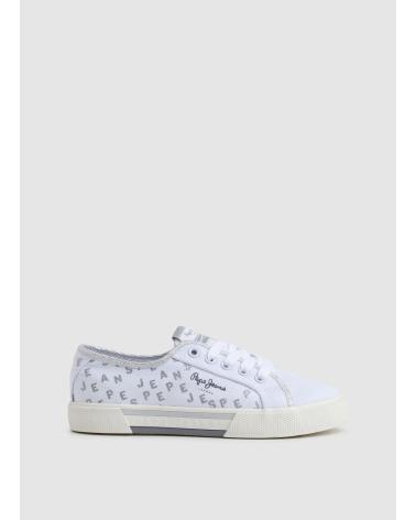 PEPE JEANS BRADY PGS30562800 - WHITE GLITTER SNEAKERS BLANCO