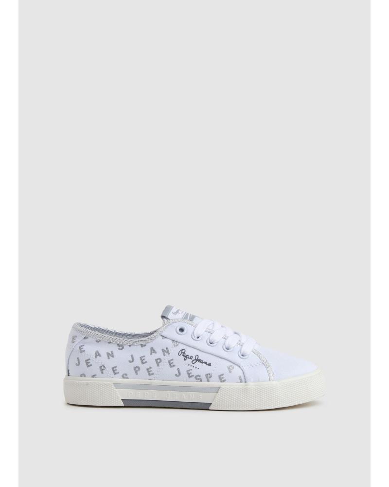 PEPE JEANS BRADY PGS30562800 - WHITE GLITTER SNEAKERS BLANCO