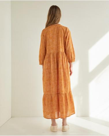 YERSE 38885166 ORANGE PRINTED DRESS NARANJA
