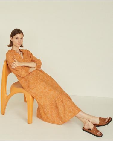 YERSE 38885166 ORANGE PRINTED DRESS NARANJA