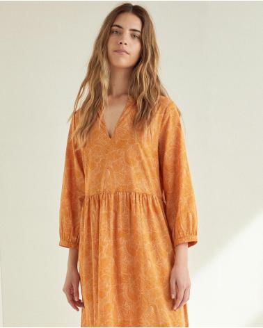 YERSE 38885166 ORANGE PRINTED DRESS NARANJA