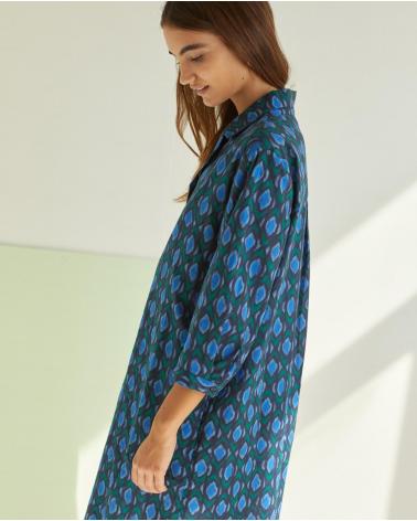 BLAUES BEDRUCKTES KLEID YERSE - MODELL 38857155 AZUL