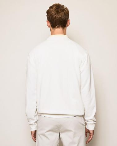 SCOTTA MULTICOLOR WHITE COTTON SWEATSHIRT WITH PRINTED LOGO MULTICOLOR