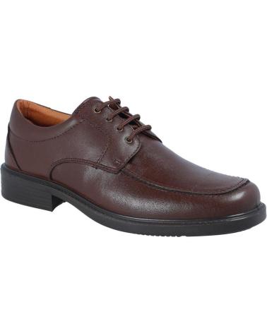 SAPATOS DE ATACADORES LUISETTI CONFORT STEP 0103 EM PELE MARROM MARRON