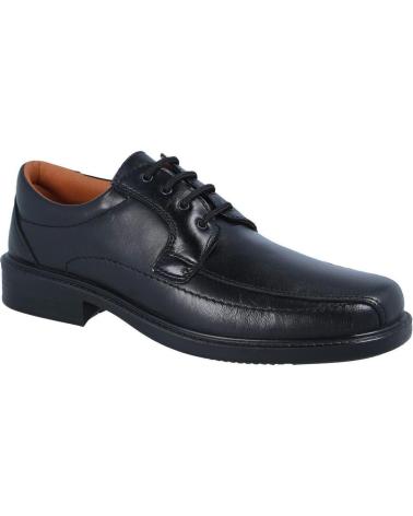 SAPATOS DE ATACADORES LUISETTI CONFORT STEP 0105 EM PELE PRETA NEGRO