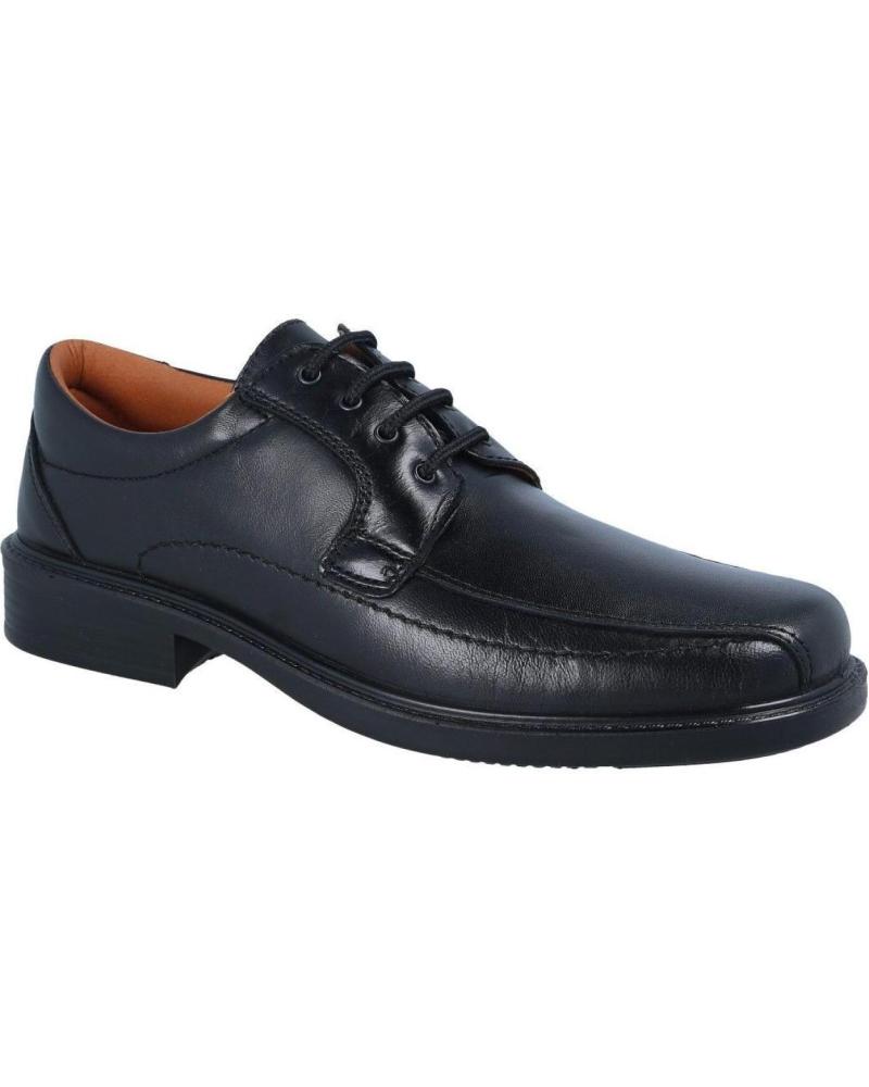 SAPATOS DE ATACADORES LUISETTI CONFORT STEP 0105 EM PELE PRETA NEGRO