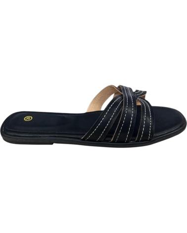 CALZADOMANIA FLACHE SANDALE MIT GEFLOCHTENEM RIEMEN SCHWARZ NEGRO