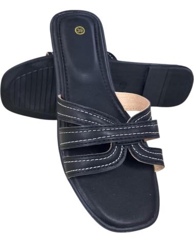 CALZADOMANIA FLACHE SANDALE MIT GEFLOCHTENEM RIEMEN SCHWARZ NEGRO
