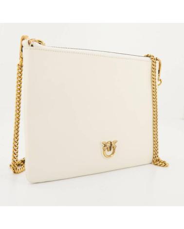 BOLSO BANDOLERA PINKO FLAT CLASSIC VITELLO SE BLANCO Z14 Z14Q DE PIEL Z14Q