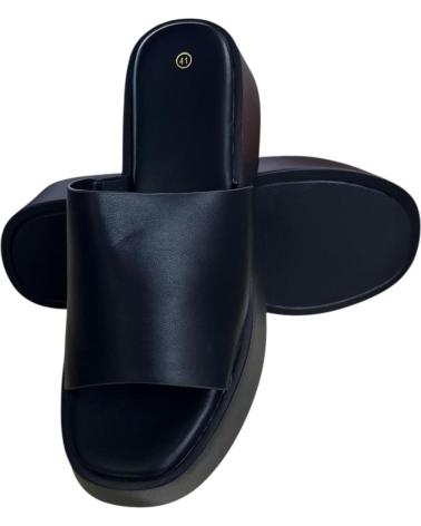 CALZADOMANIA SANDALE MIT RIEMEN UND SEITLICHEM GUMMIZUG, SCHWARZ NEGRO