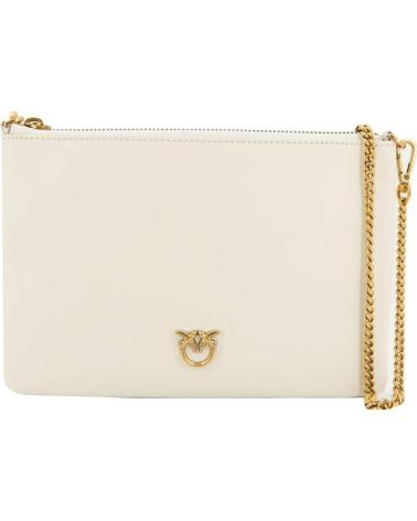 BOLSO BANDOLERA PINKO FLAT CLASSIC VITELLO SE BLANCO Z14 Z14Q DE PIEL Z14Q