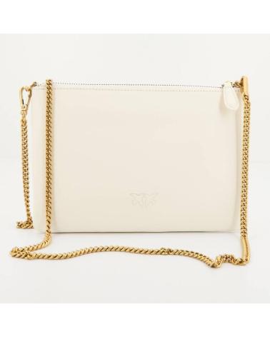 BOLSO BANDOLERA PINKO FLAT CLASSIC VITELLO SE BLANCO Z14 Z14Q DE PIEL Z14Q