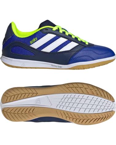 ADIDAS SUPER SALA III JUNIOR INDOOR FOOTBALL SHOES BLUE LIME FLUORESCENT AZUL