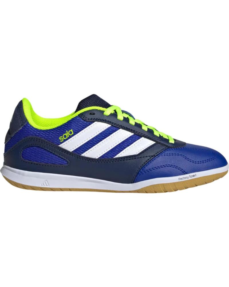 ADIDAS SUPER SALA III JUNIOR INDOOR FOOTBALL SHOES BLUE LIME FLUORESCENT AZUL
