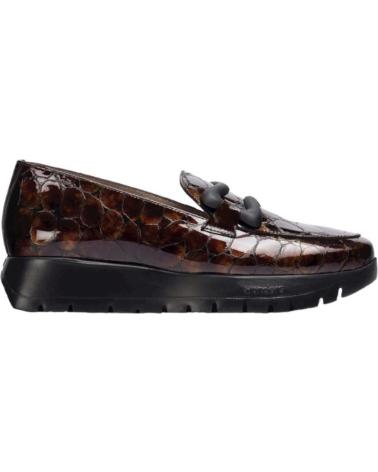 Zapatos de Mujer WONDERS MOCASIN PIEL CHAROL MARRON BARBUN CUERO