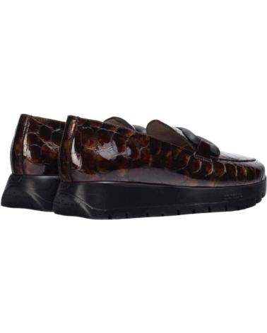 Zapatos de Mujer WONDERS MOCASIN PIEL CHAROL MARRON BARBUN CUERO