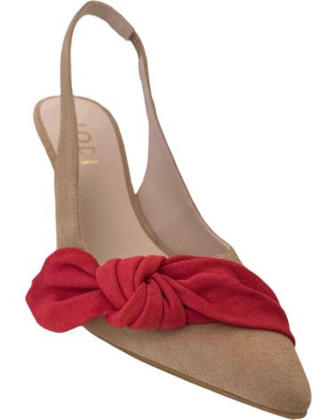DÉCOLLETÉ LODI RUSILEO BEIGE CON FIOCCO ROSSO MARRóN