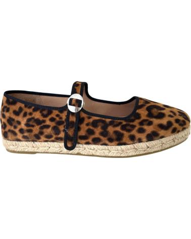 GAIMO ROSIE - ESPADRILLAS PIATTI STAMPA LEOPARDATA CON CINTURINO MARRóN