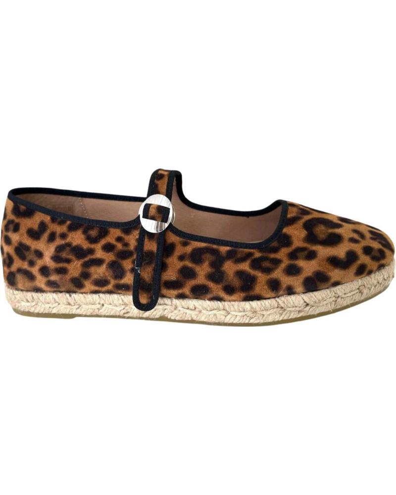 GAIMO ROSIE - ESPADRILLAS PIATTI STAMPA LEOPARDATA CON CINTURINO MARRóN