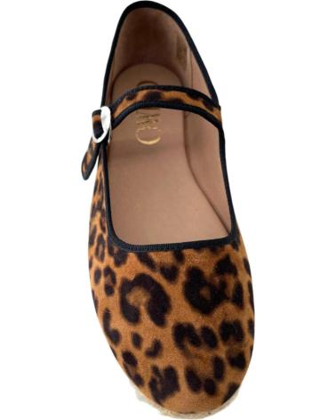 GAIMO ROSIE - ESPADRILLAS PIATTI STAMPA LEOPARDATA CON CINTURINO MARRóN